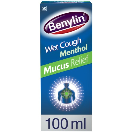 Benylin Wet Cough Syrup Mucus Relief Menthol Flavor 48x100ml