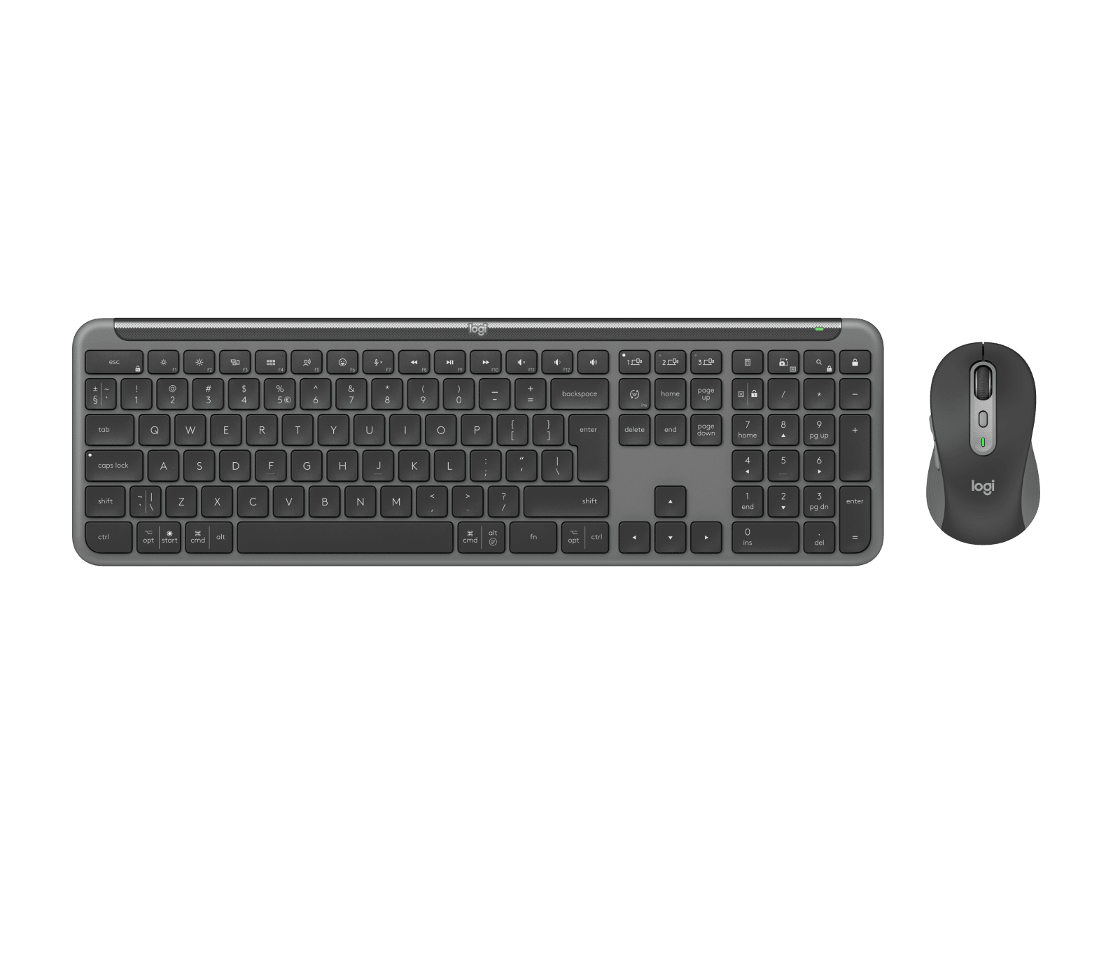 Logitech Signature Slim MK950 Wireless Keyboard and Mouse Combo, Graphite