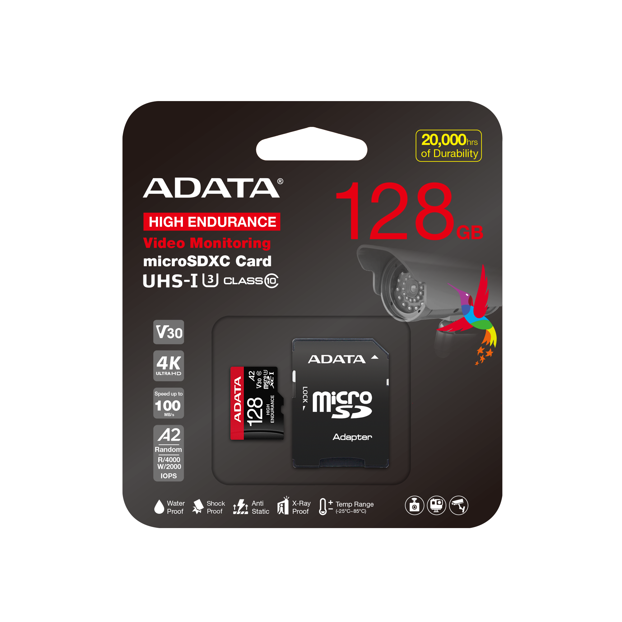 ADATA High Endurance microSDXC UHS-I V30 A2 Card with Adapter