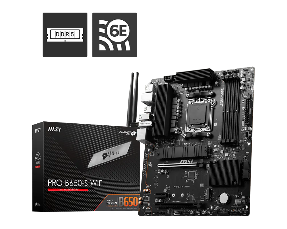 MSI PRO B650-S WiFi AMD AM5 ATX Motherboard