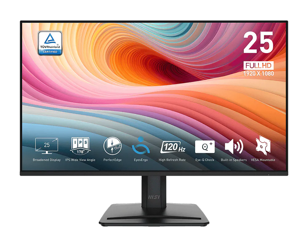 MSI PRO MP251 E2 24.5 Inch Full HD IPS Monitor, 120 Hz, Speakers