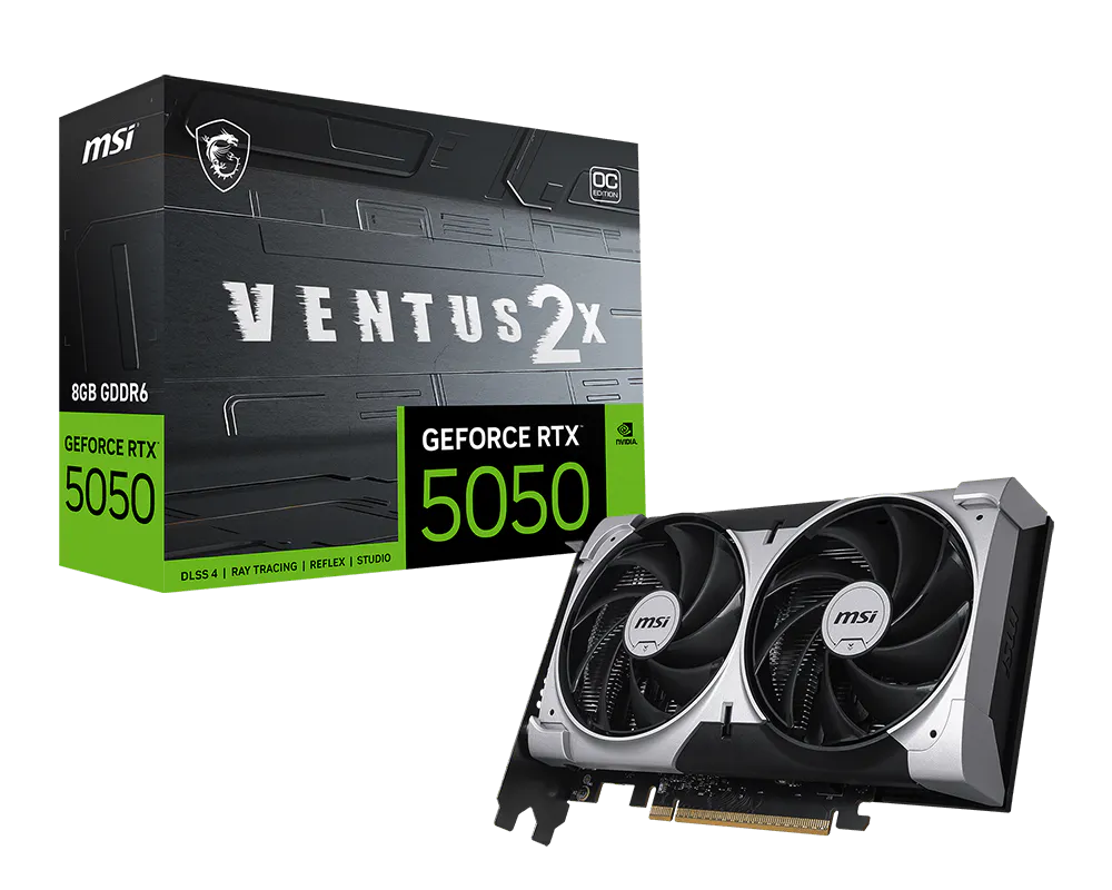 MSI GeForce RTX 5050 Ventus 2X OC 8GB GDDR6 Graphics Card