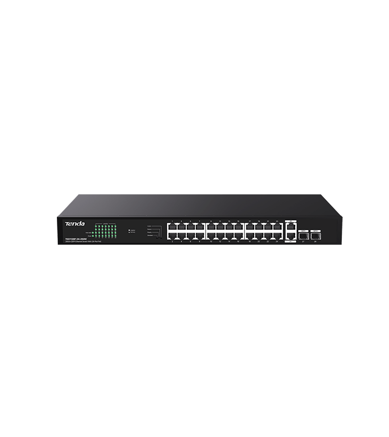 Tenda TEG1128P 24-Port Gigabit PoE Switch 230W with 2 SFP