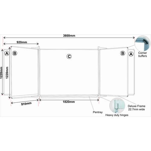 Parrot Non-Magnetic Educational Chalkboard 1220x1210mm Squares 1 Side Swing Leaf Option B ED6252